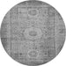 Round Abstract Gray Modern Rug, abs1305gry