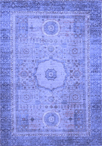 Abstract Blue Modern Rug, abs1305blu