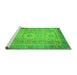 Sideview of Machine Washable Abstract Green Modern Area Rugs, wshabs1305grn