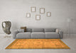 Machine Washable Abstract Orange Modern Area Rugs in a Living Room, wshabs1305org