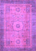 Machine Washable Abstract Purple Modern Area Rugs, wshabs1305pur