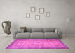 Machine Washable Abstract Pink Modern Rug in a Living Room, wshabs1305pnk