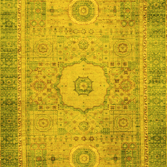Machine Washable Abstract Yellow Modern Rug, wshabs1305yw