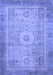 Machine Washable Abstract Blue Modern Rug, wshabs1305blu