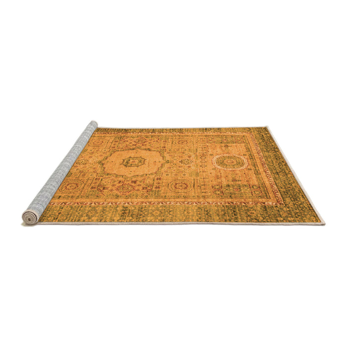 Sideview of Machine Washable Abstract Orange Modern Area Rugs, wshabs1305org