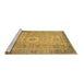 Sideview of Machine Washable Abstract Brown Modern Rug, wshabs1305brn