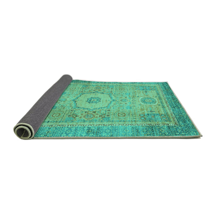 Sideview of Abstract Turquoise Modern Rug, abs1305turq