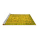 Sideview of Machine Washable Abstract Yellow Modern Rug, wshabs1305yw