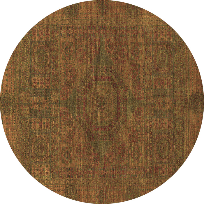 Round Abstract Brown Modern Rug, abs1306brn