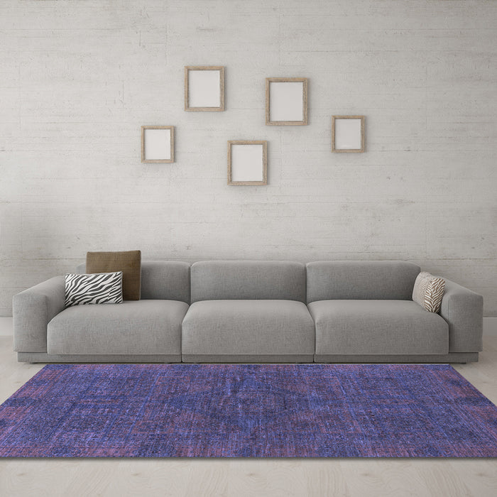 Machine Washable Abstract Blue Modern Rug in a Living Room, wshabs1306blu