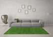 Machine Washable Abstract Green Modern Area Rugs in a Living Room,, wshabs1306grn