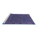 Sideview of Machine Washable Abstract Blue Modern Rug, wshabs1306blu