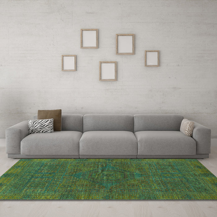 Machine Washable Abstract Turquoise Modern Area Rugs in a Living Room,, wshabs1306turq