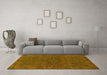 Machine Washable Abstract Yellow Modern Rug in a Living Room, wshabs1306yw