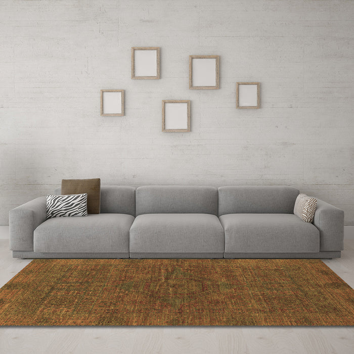 Machine Washable Abstract Brown Modern Rug in a Living Room,, wshabs1306brn