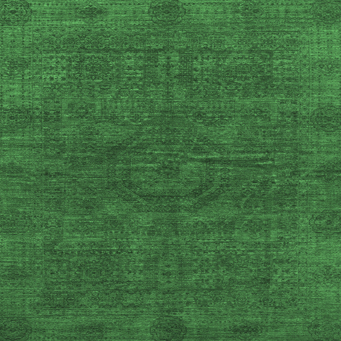 Square Abstract Emerald Green Modern Rug, abs1306emgrn