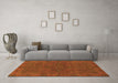 Machine Washable Abstract Orange Modern Area Rugs in a Living Room, wshabs1306org