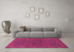 Machine Washable Abstract Pink Modern Rug in a Living Room, wshabs1306pnk