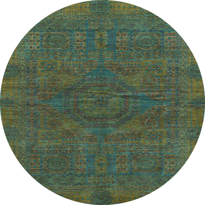 Round Machine Washable Abstract Light Blue Modern Rug, wshabs1306lblu