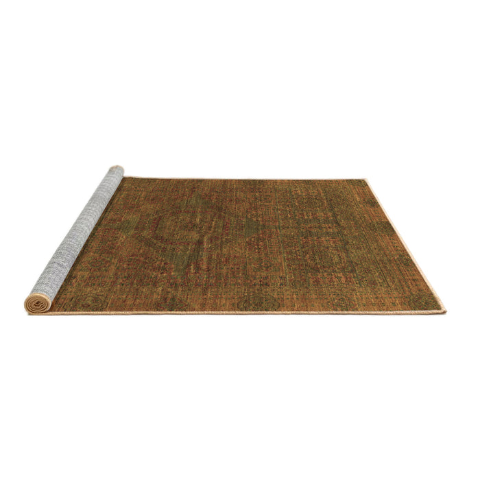 Sideview of Machine Washable Abstract Brown Modern Rug, wshabs1306brn