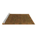 Sideview of Machine Washable Abstract Brown Modern Rug, wshabs1306brn