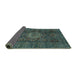 Sideview of Abstract Green Modern Rug, abs1307