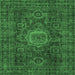 Square Abstract Emerald Green Modern Rug, abs1307emgrn