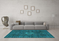 Machine Washable Abstract Light Blue Modern Rug, wshabs1307lblu