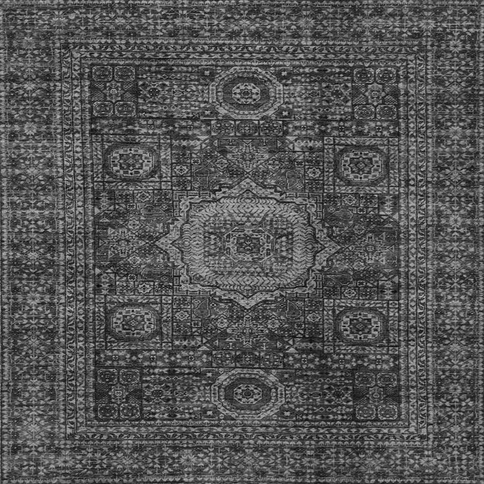Square Abstract Gray Modern Rug, abs1307gry