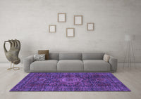 Machine Washable Abstract Purple Modern Rug, wshabs1307pur