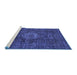 Sideview of Machine Washable Abstract Blue Modern Rug, wshabs1307blu