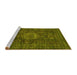 Sideview of Machine Washable Abstract Yellow Modern Rug, wshabs1307yw