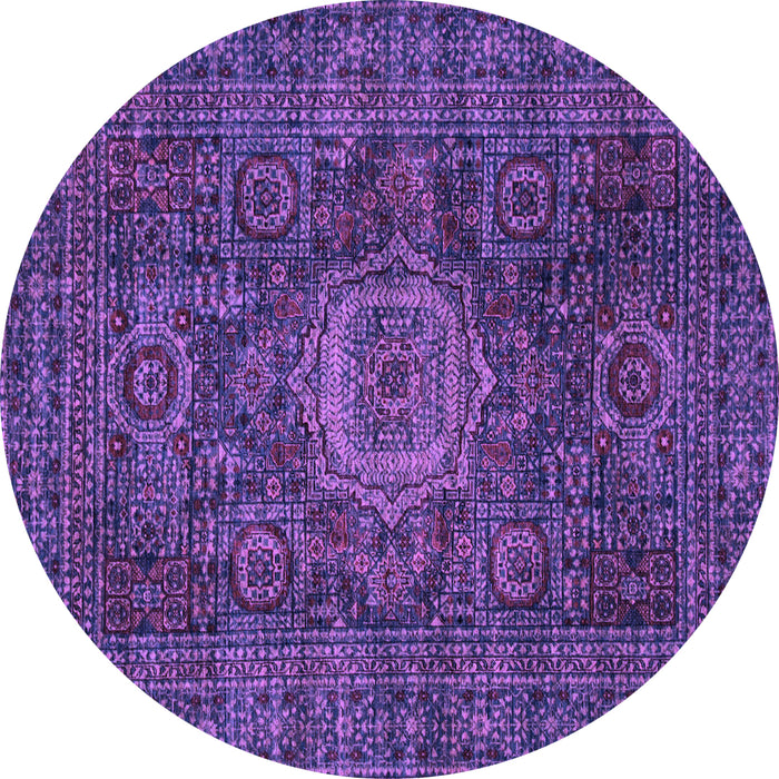 Round Abstract Purple Modern Rug, abs1307pur