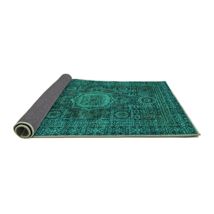 Sideview of Abstract Turquoise Modern Rug, abs1307turq