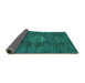 Sideview of Abstract Turquoise Modern Rug, abs1307turq