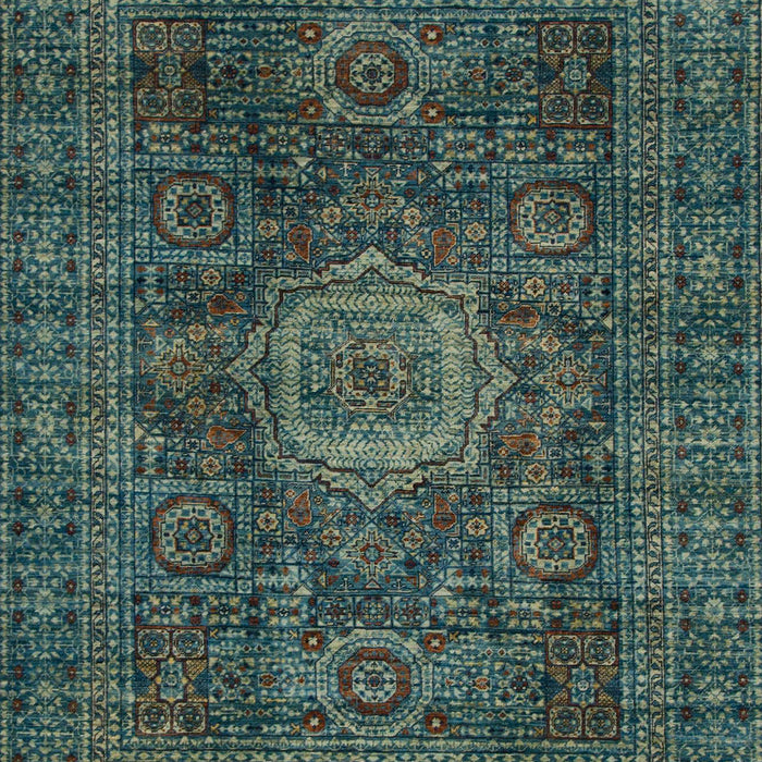 Machine Washable Abstract -Sea Green Rug, wshabs1307