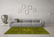 Machine Washable Abstract Yellow Modern Rug in a Living Room, wshabs1307yw