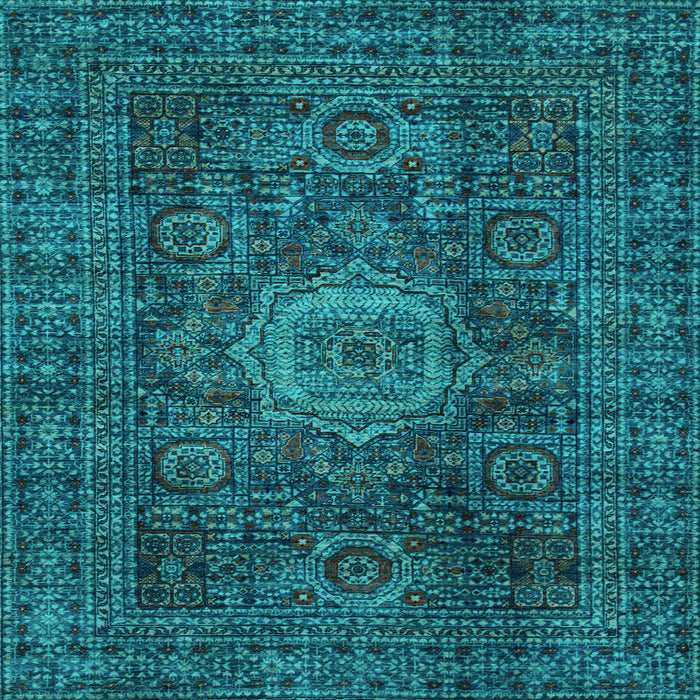 Square Machine Washable Abstract Light Blue Modern Rug, wshabs1307lblu