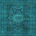 Square Machine Washable Abstract Light Blue Modern Rug, wshabs1307lblu