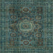 Square Abstract Green Modern Rug, abs1307