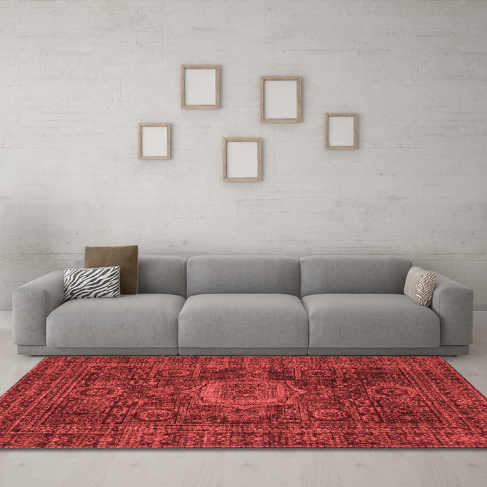 Modern Red Washable Rugs