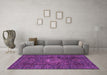 Machine Washable Abstract Pink Modern Rug in a Living Room, wshabs1307pnk