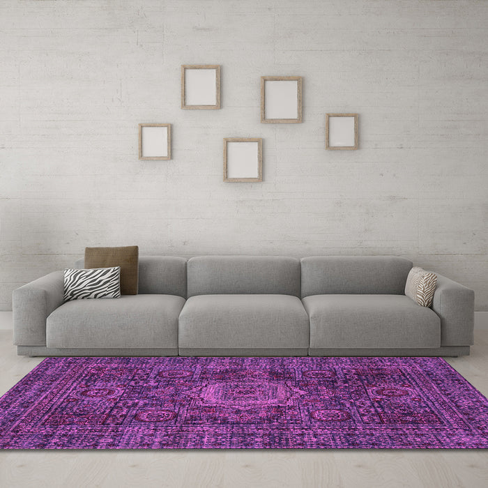 Machine Washable Abstract Pink Modern Rug in a Living Room, wshabs1307pnk