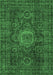 Machine Washable Abstract Emerald Green Modern Area Rugs, wshabs1307emgrn