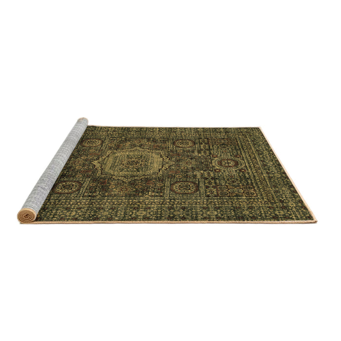 Sideview of Machine Washable Abstract Brown Modern Rug, wshabs1307brn