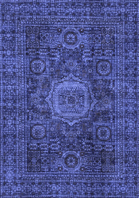 Abstract Blue Modern Rug, abs1307blu