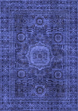 Abstract Blue Modern Rug, abs1307blu