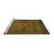 Sideview of Machine Washable Abstract Hazel Green Rug, wshabs1308