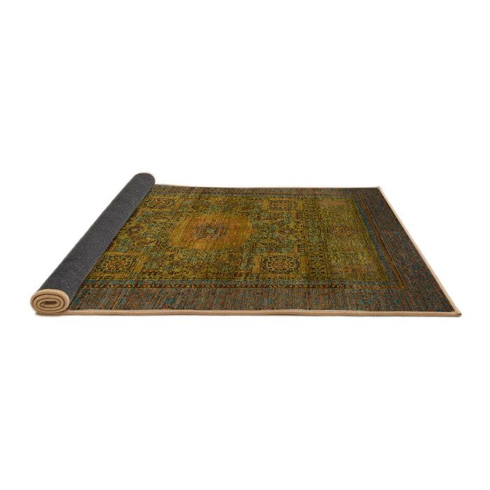 Sideview of Abstract Hazel Green Modern Rug, abs1308
