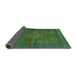 Sideview of Abstract Turquoise Modern Rug, abs1308turq